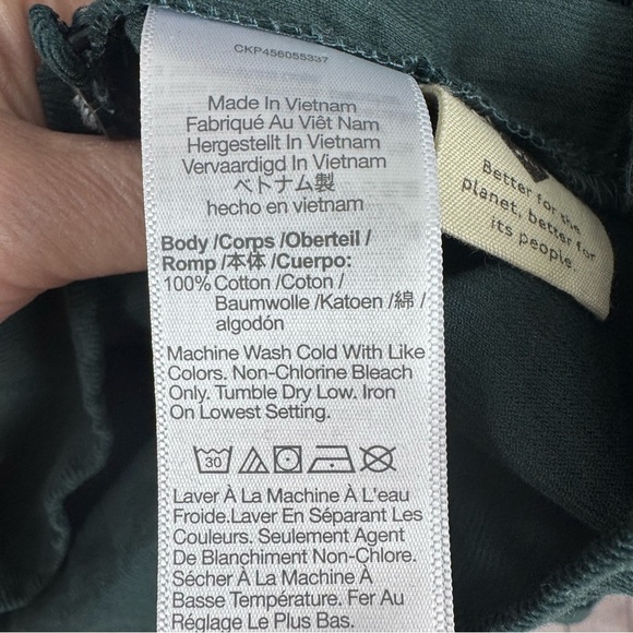 Madewell Corduroy Kinston Side-Button Wrap Top Green Size Small - Picture 5 of 7